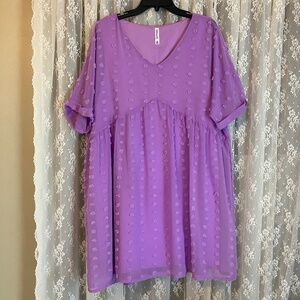 Lilac clip dot dress